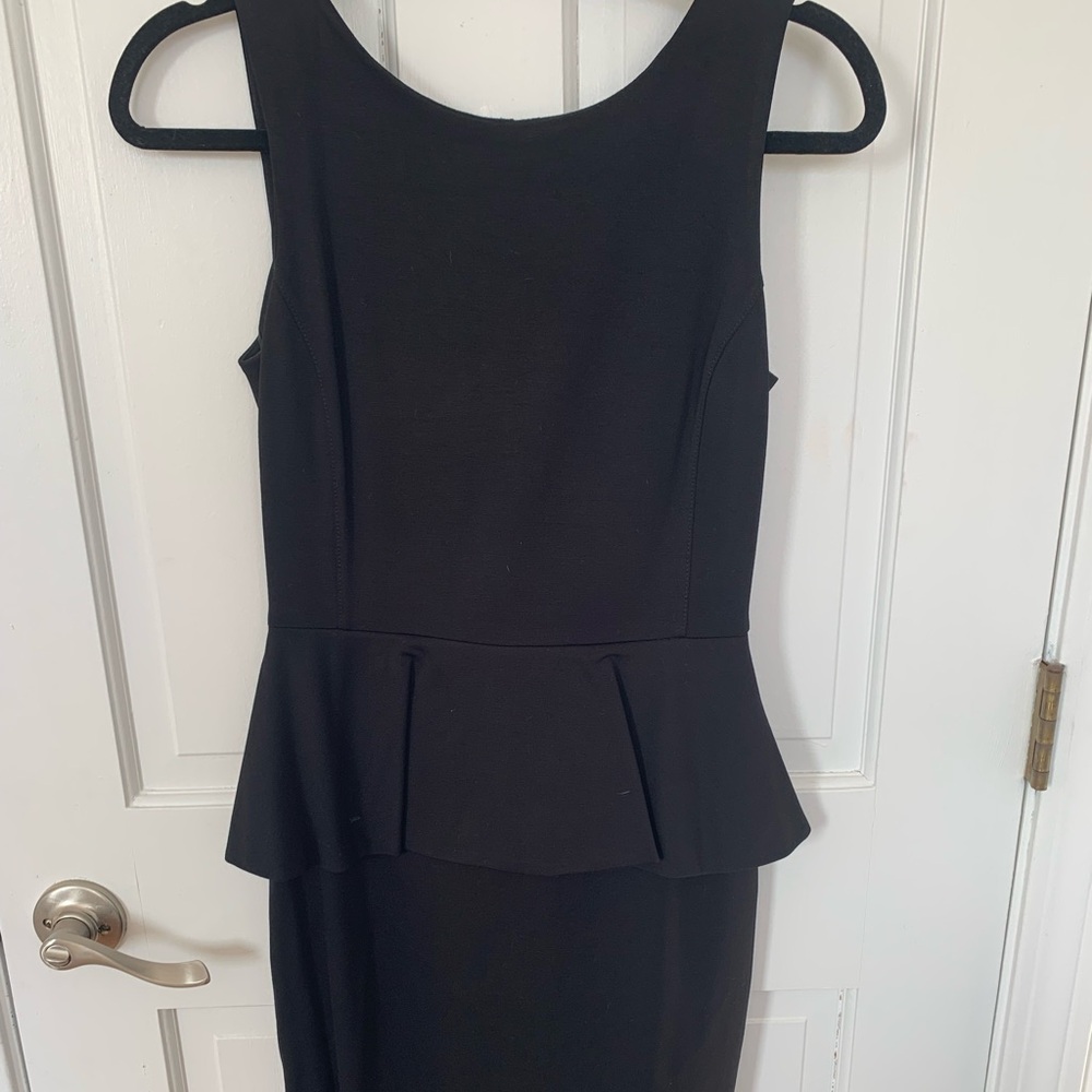 Banana Republic Black Midi Peplum Dress